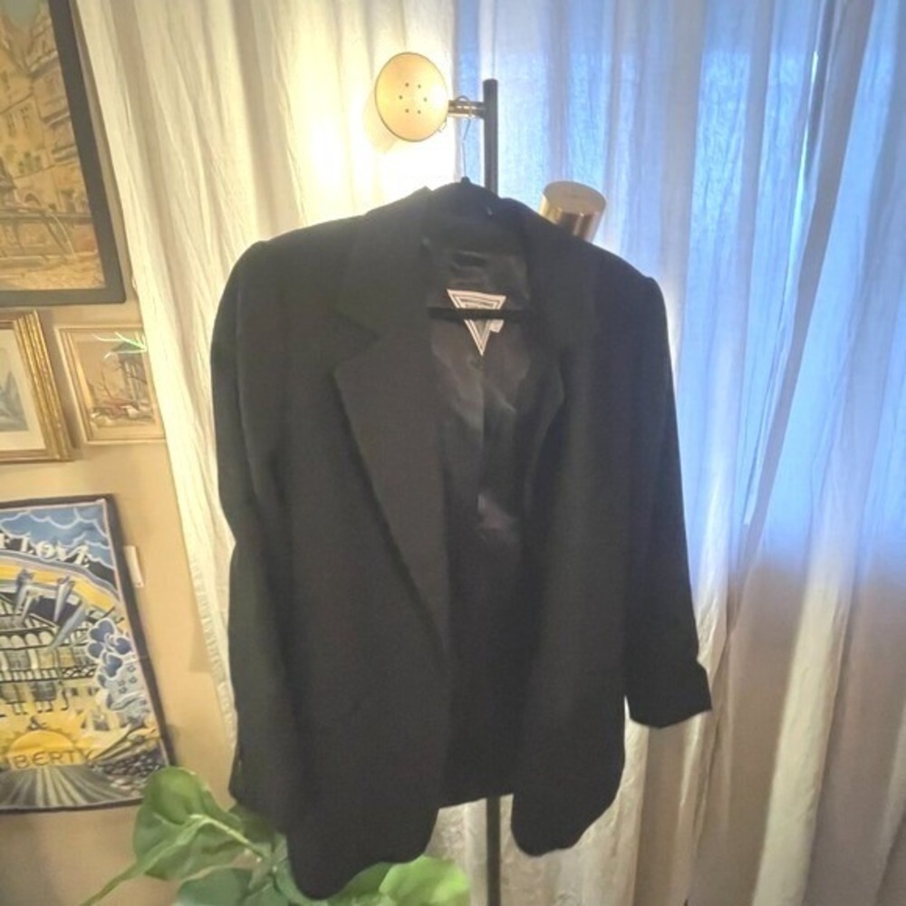 J Percy Cashmere Coat vintage black size 14 classic oversize fit quality made 14